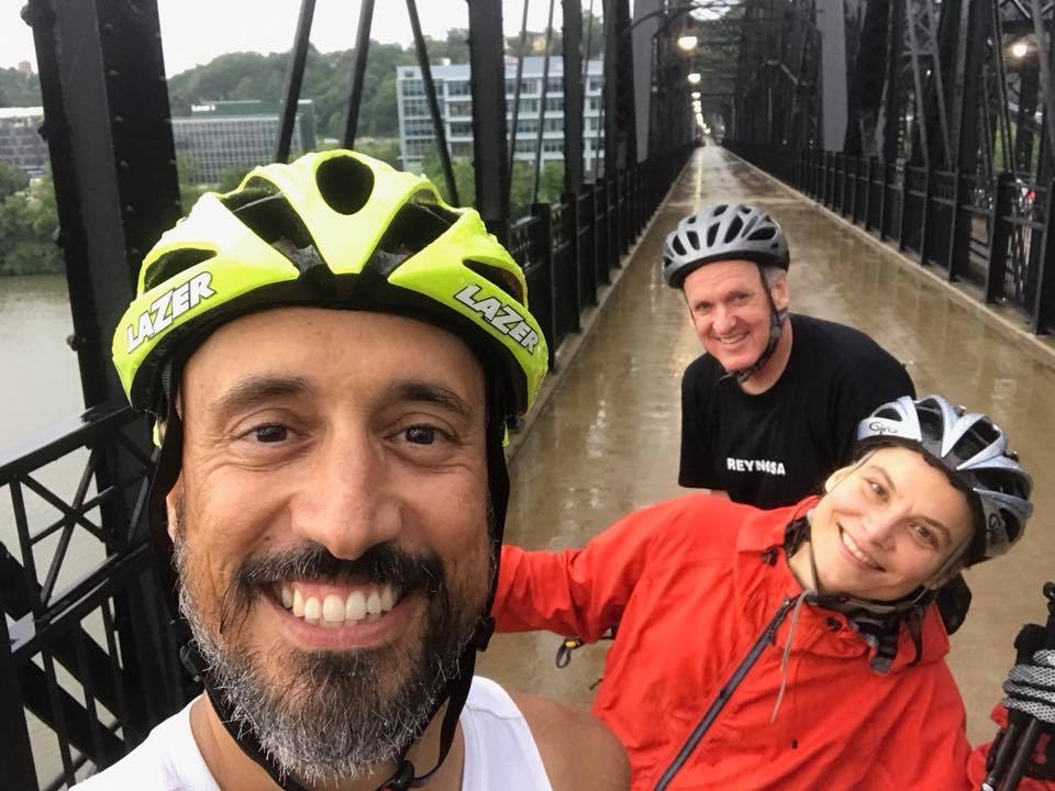 Rollerskiers on the Hot Metal Bridge
