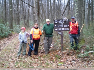 PACCSA volunteers working on the Laurel Mountain ski trails in 2015  